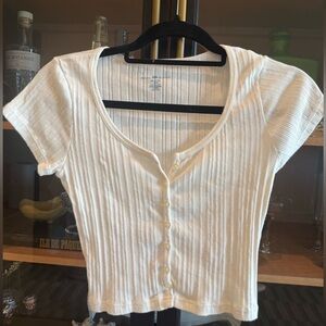 Ribbed Button Down Cotton Shirt